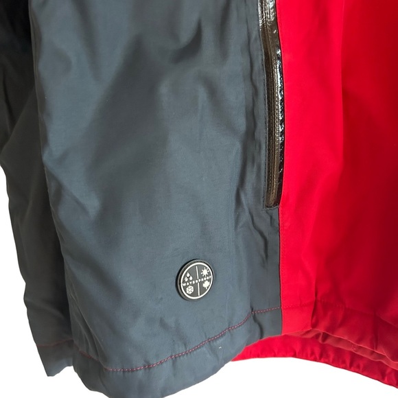 Lands' End Red & Navy Blue Hooded Zip Up Waterproof Mens  Jacket XL - Picture 10 of 15